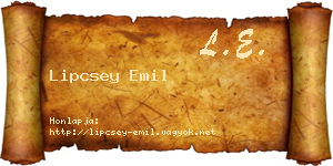 Lipcsey Emil névjegykártya